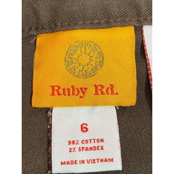 Ruby Rd Brown Capri Pants with Beaded Accents Size 6 - Picture 5 of 9